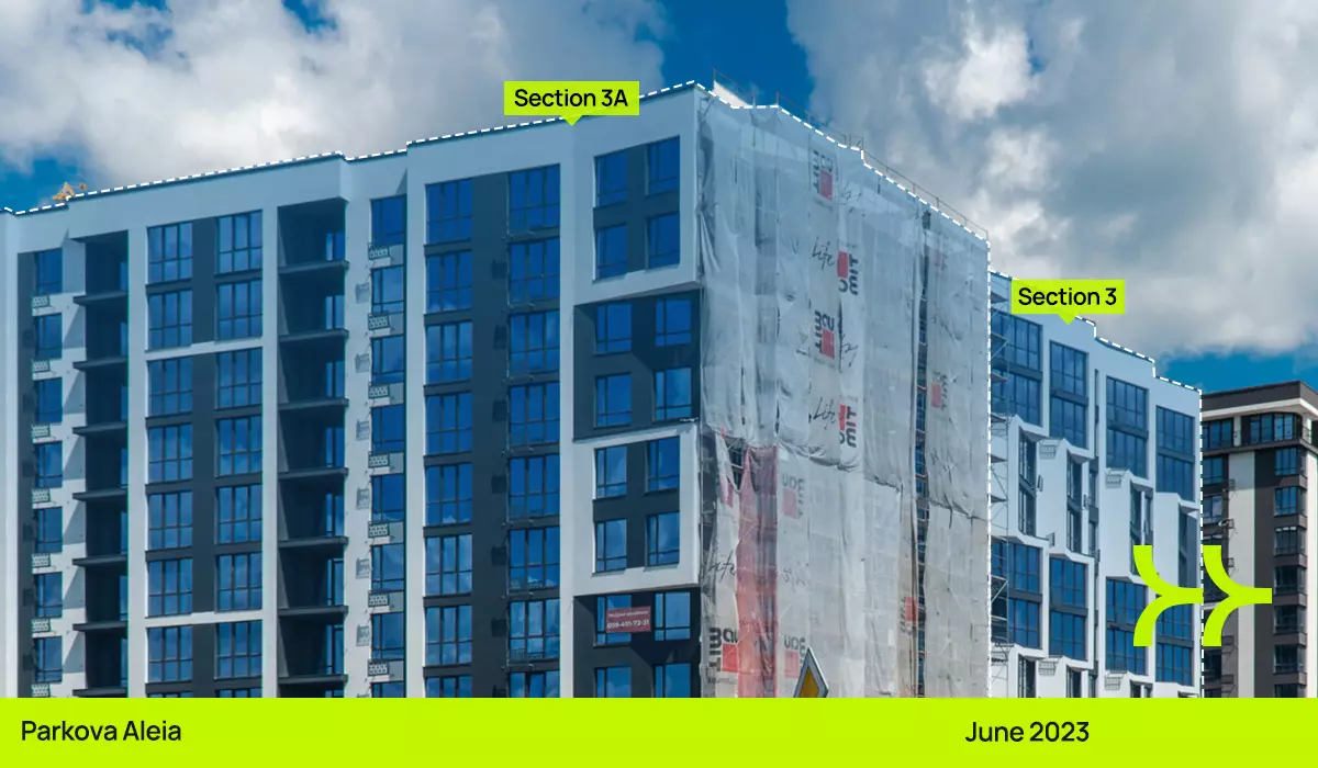 Construction dynamics of the Parkova Alley residential complex: April – June 2023