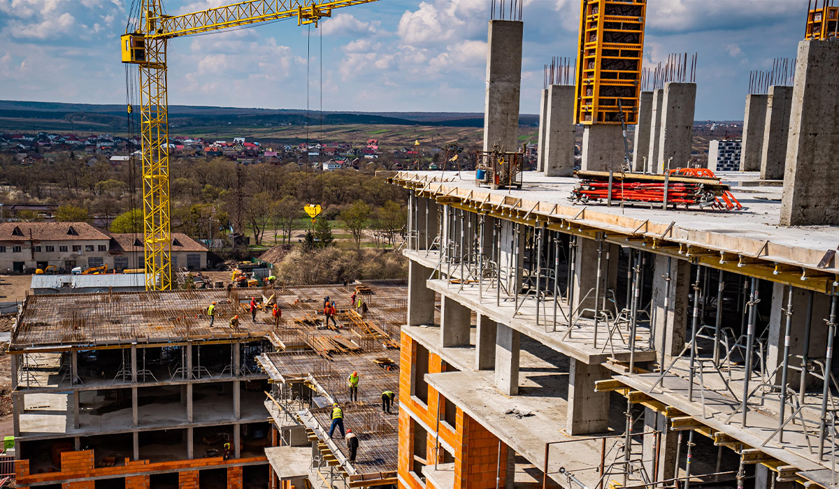 Construction state of the Manhattan UP residential area as of 10.04.2023