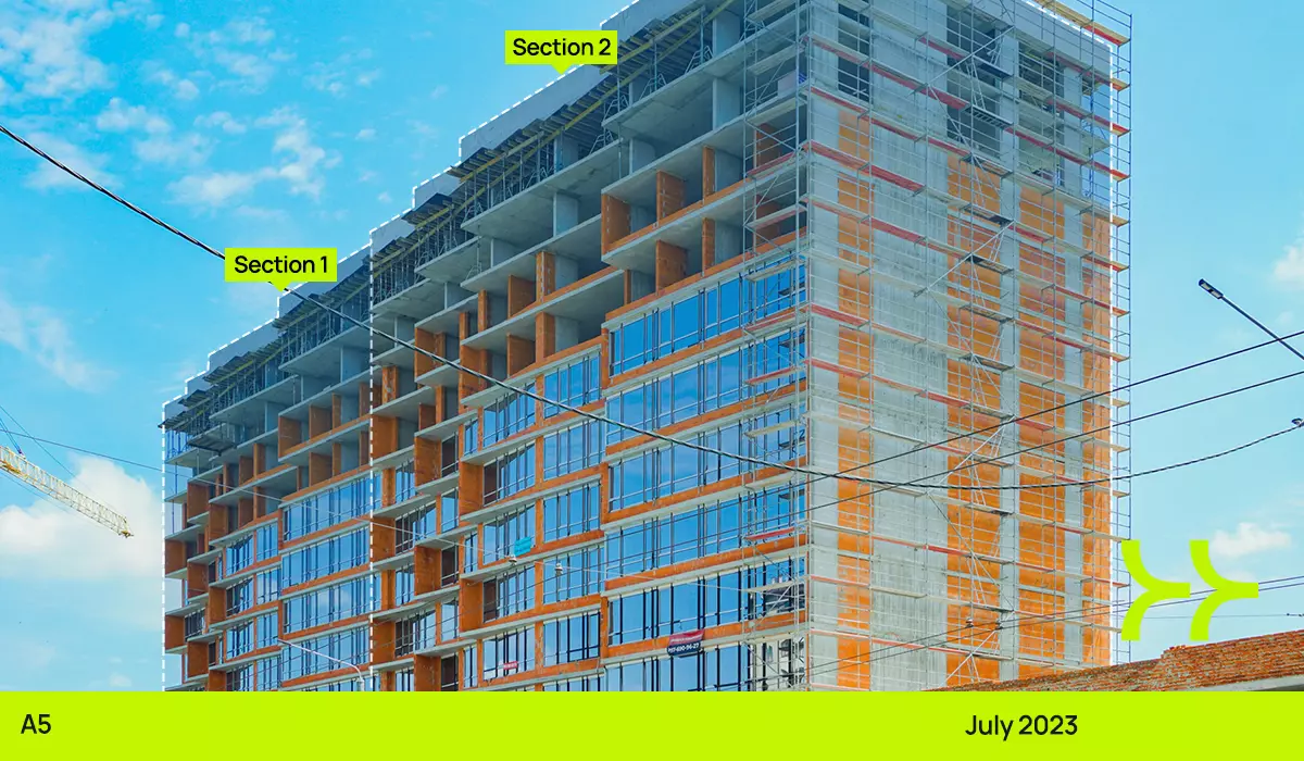 Construction dynamics of RC A5: June-November 2023