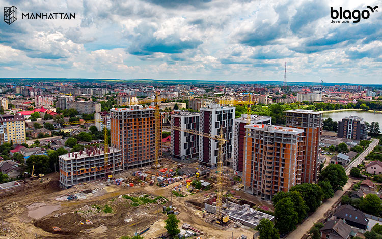 Construction state of the modern district Manhattan as of 17.06.2021