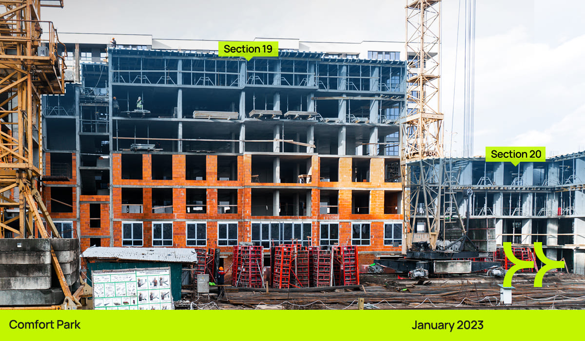 Construction dynamics of the Comfort Park residential complex: January – March 2023