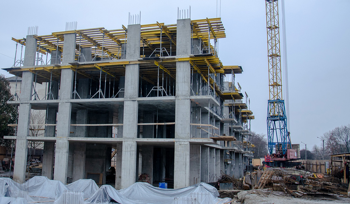 Construction state of the IQ HOUSE residential complex as of 12.13.2022