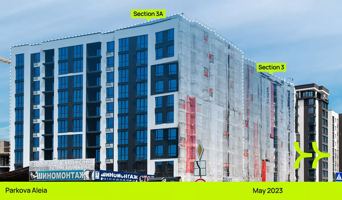 Construction dynamics of the Parkova Alley residential complex: April – June 2023