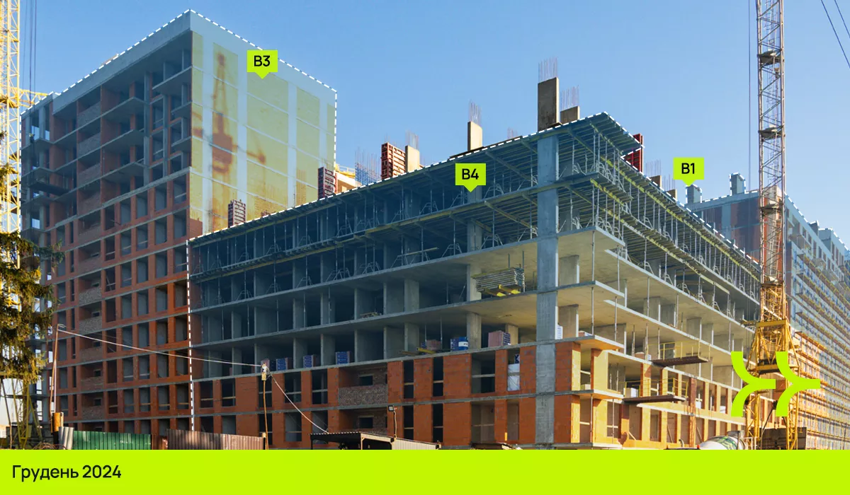 Динаміка будівництва ЖК Manhattan UP: грудень 2024 – квітень 2025