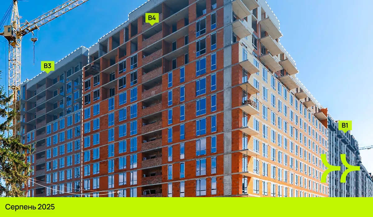 Динаміка будівництва ЖК Manhattan UP: квітень 2025 – серпень 2025