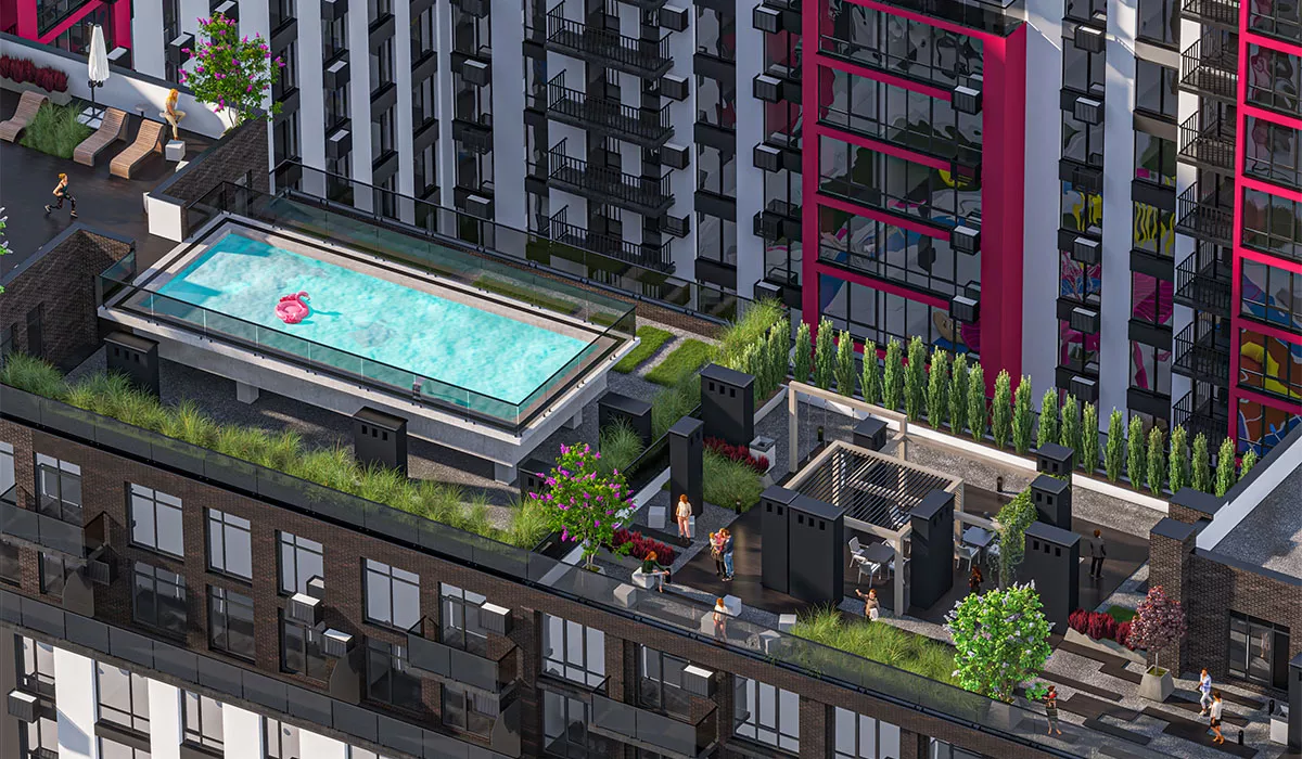 Басейн та лаунж-зони на даху Manhattan UP: преміум простір для відпочинку