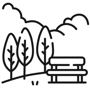 Велика територія з озелененням